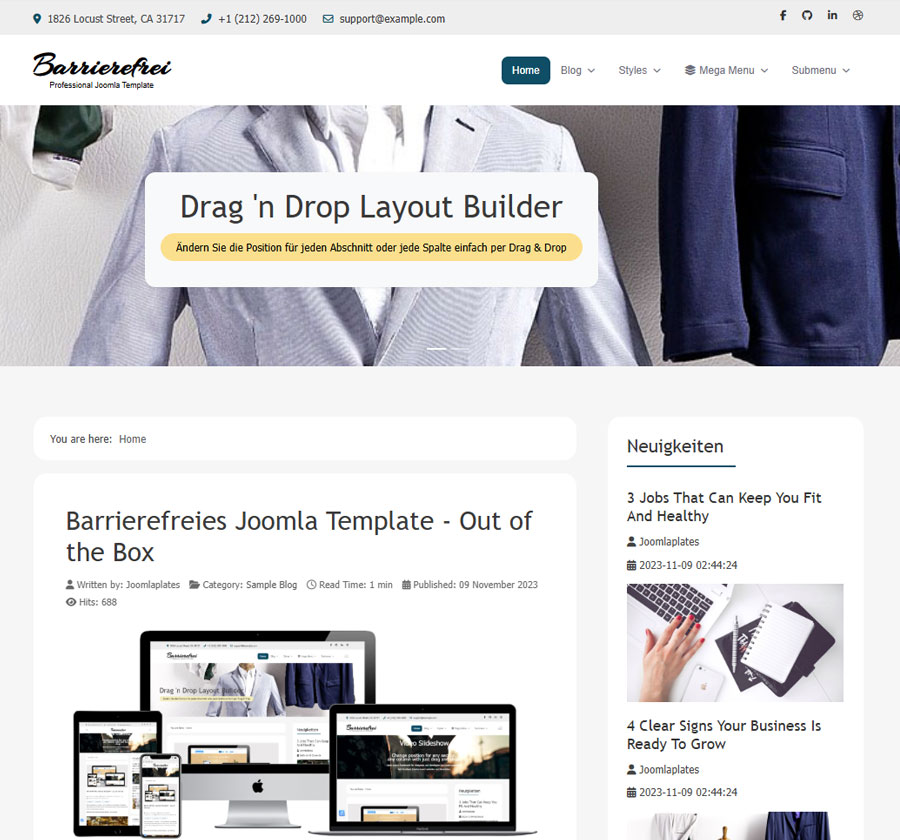 Barrierefreies Joomla Template