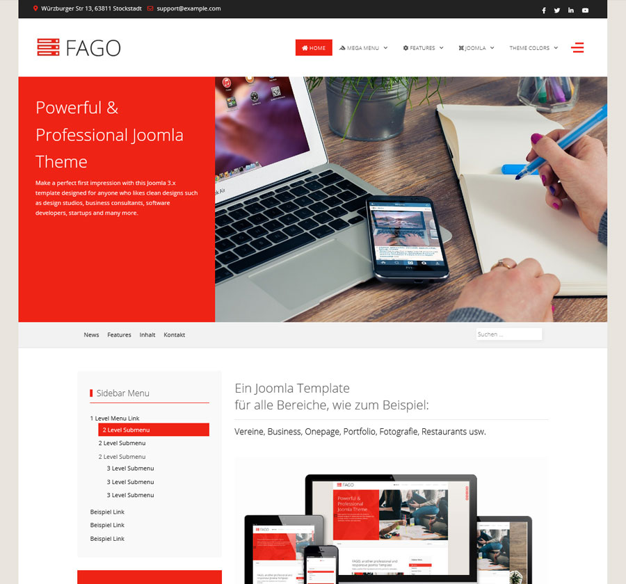 Joomla Template Fago