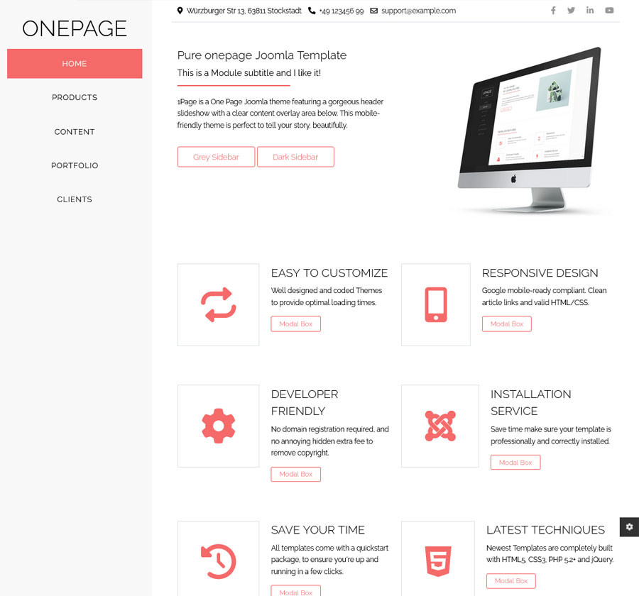 Joomla Template Onepage