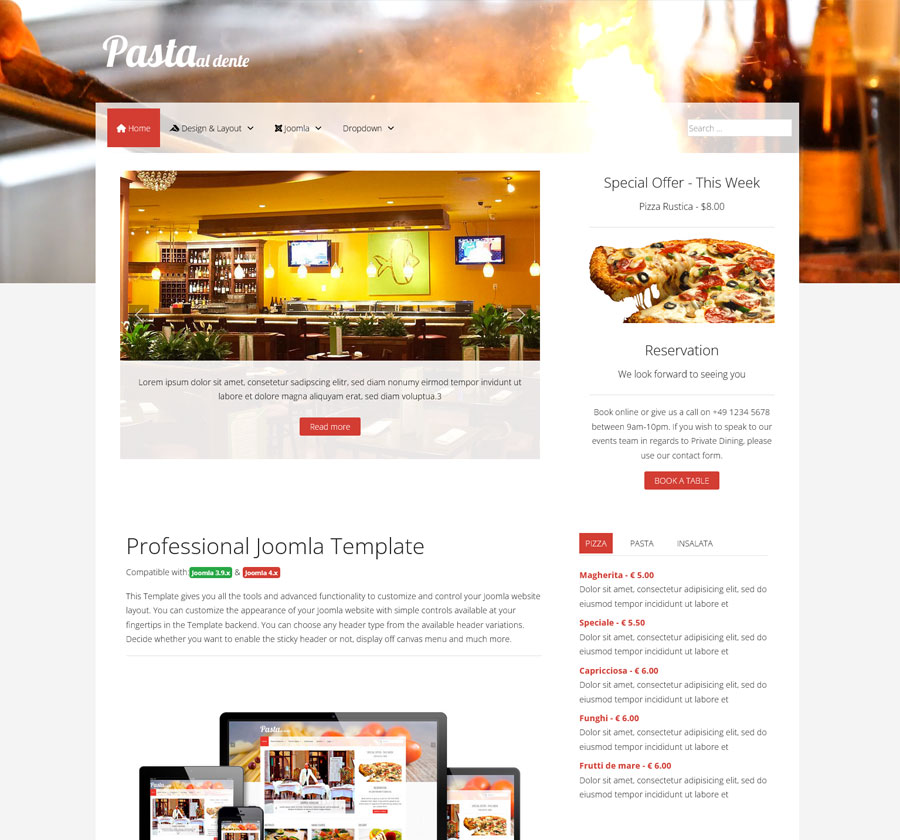 Joomla Template pasta