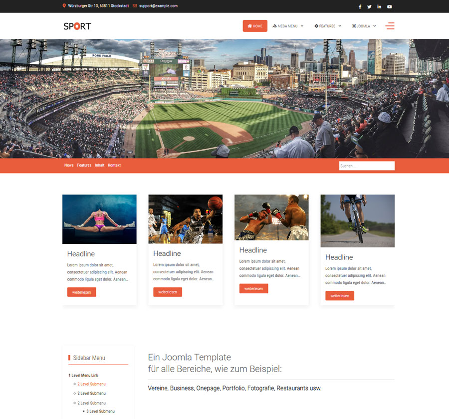 Joomla Template Sport